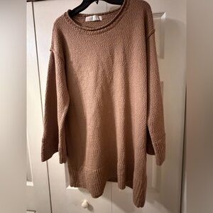 FP Beach (Free People) Tan Crew Neck Melanie Tunic Size L